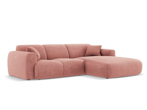 Cosmopolitan Design rechter hoekbank Nolio 4-zits, chenille, roze - 170x260x72cm