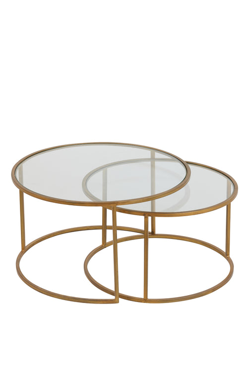Light & Living salontafel DUARTE - Ø75x44cm - goud - Set van 2 - vtwonen shop