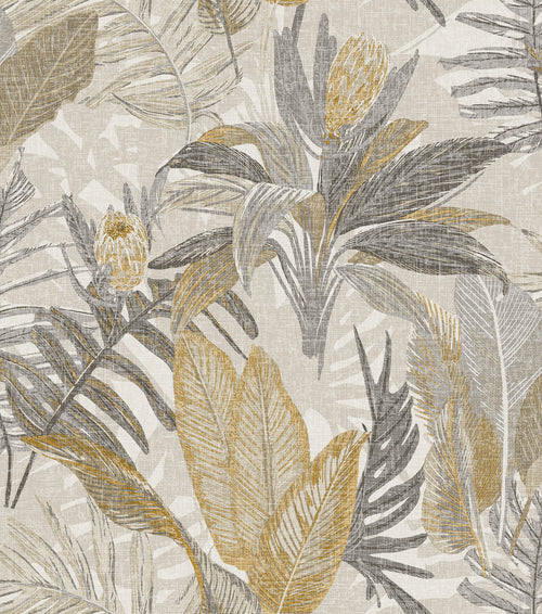 Sanders & Sanders behang bladeren beige, grijs en geel - 53 cm x 10 m - 640237 - vtwonen shop
