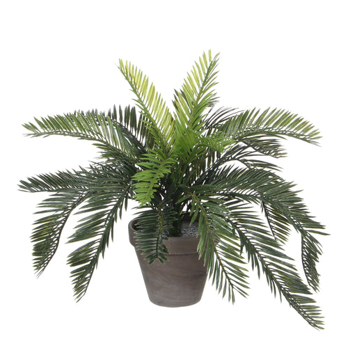Mica Decorations Cycas Palm Kunstplant in Bloempot Stan - H37 x Ø44 cm - Groen