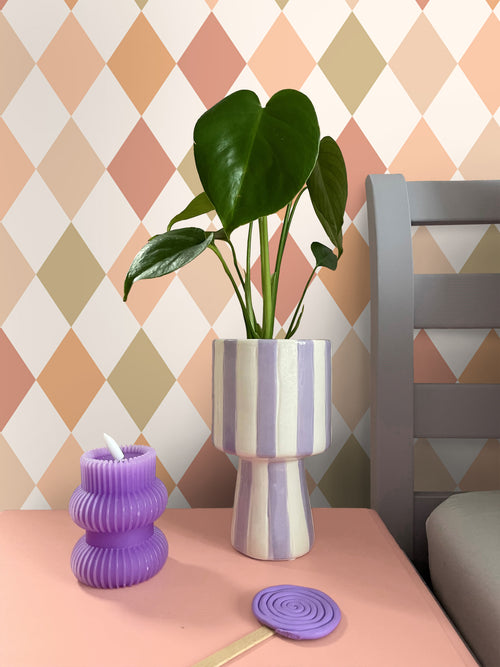 ESTAhome behang ruitjes roze, terracotta en groen - 50 x 900 cm - 131763