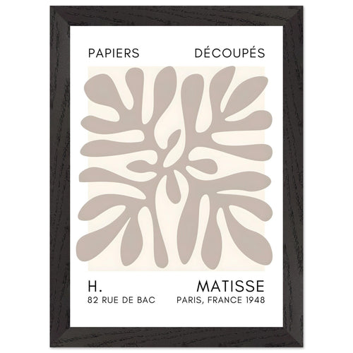 Artfulprints Poster met Lijst Matisse - Deep ocean grey   - A4 21x29.7 cm - Taupe