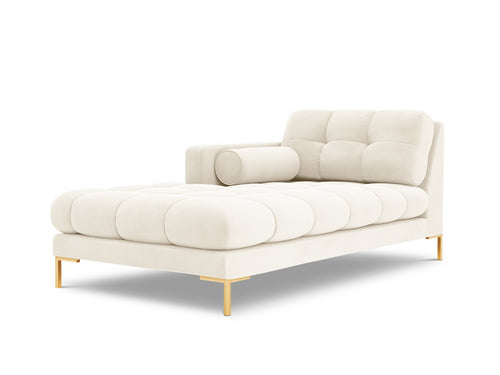 Cosmopolitan Design linker meridiaan Bali flueel, lichtbeige - 185x102x75cm