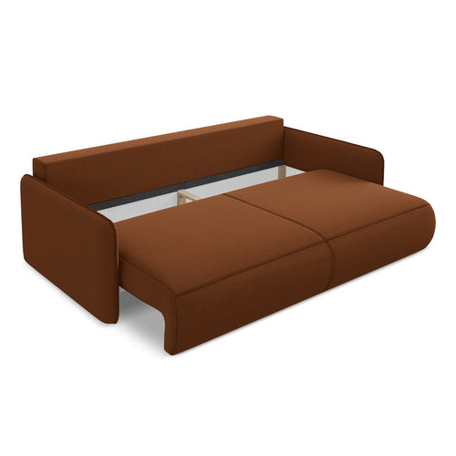 LaMiaSofa 3-zits slaapbank Palermo - velours - terracotta - 216x105x86