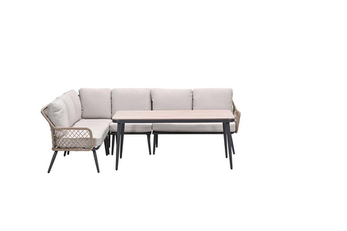 Allasio lounge-dining hoekset - 5-dlg. - c.black - desert sand - VW - vtwonen shop