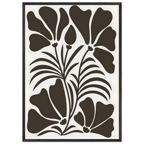 Artfulprints Poster met Lijst Matisse – Botanical shapes   - 70x100 cm - Bruin