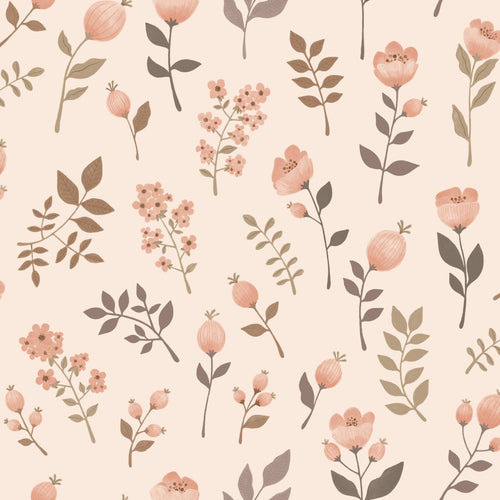 ESTAhome behang bloemen zacht roze en beige - 0.53 x 10.05 m - 139693 - vtwonen shop