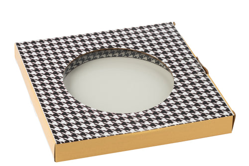 J-Line bord Pied-De-Poule - porselein - wit/zwart - large - vtwonen shop