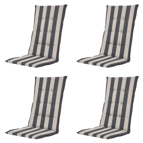 Madison tuinstoelkussen hoge rug Amora - grijs - 123x50x5cm - set van 4