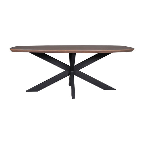 StarFurn Eettafel Madison - Deens Ovaal Walnoot/Zwart - 280x100x76cm - vtwonen shop