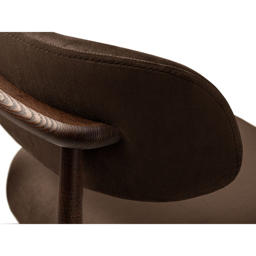 Set van 2 fluwelen stoelen Evan flueel chocolade - 51x49.5x77cm