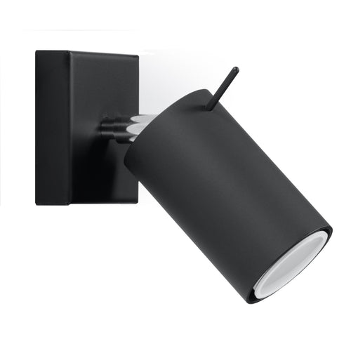 Sollux Lighting Wandlamp RING zwart - 8x16x8cm