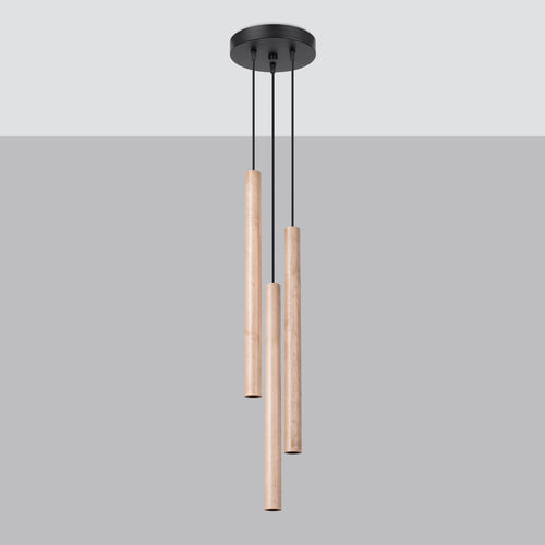 Sollux Lighting Hanglamp PASTELO 3P hout - 19,5x19,5x115cm