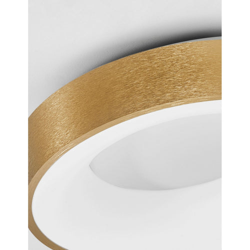 Merano Bancroft 38cm Geïntegreerde LED Semi Flush Light Geborsteld Goud Aluminium LED 30W 1950Lm 3000K