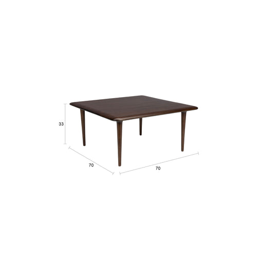 Dutchbone Elroy Salontafel 70x70 cm Hout Walnootkleur Bruin