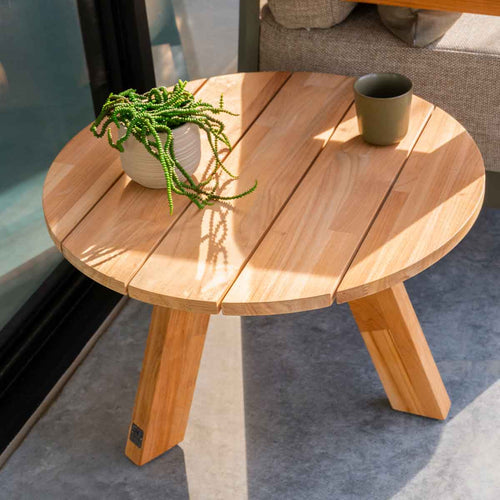 4 Seasons loungetafel Cosmic antraciet - teak - Ø78 cm