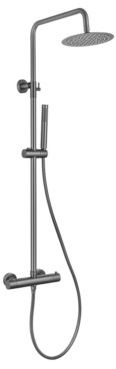 LOMAZOO regendouche Lynn - met thermostaatkraan - gun metal