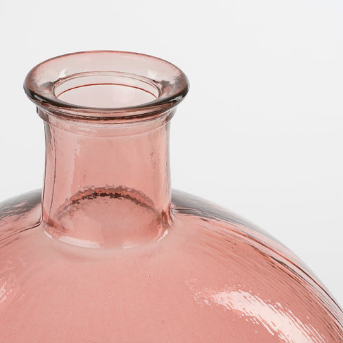 Mica Decorations Firenza Fles Vaas - H42 x Ø34 cm - Gerecycled Glas - Lichtroze - vtwonen shop