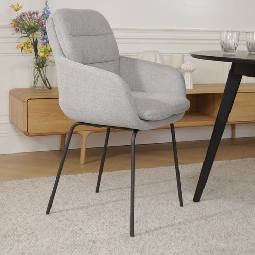 Nolon Nora-Mia Eetkamerstoelen Set van 2 - Grijs - Zwart Onderstel - vtwonen shop