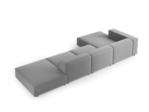 Cosmopolitan Design linker hoekbank Arendal 5-zits, flueel, lichtgrijs - 166x341x70cm