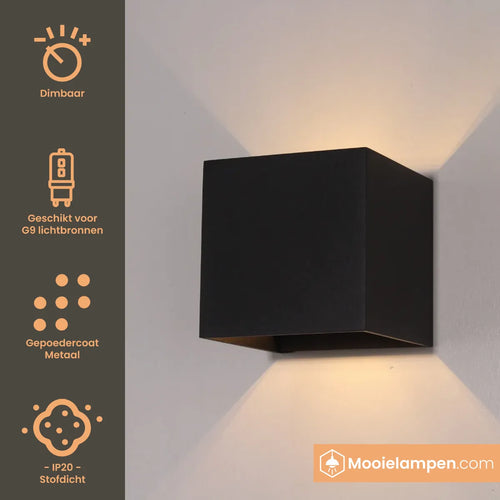 Artdelight Wandlamp Gymm - Zwart