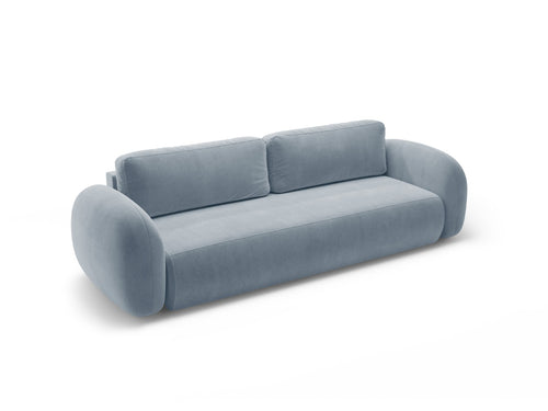 Cosmopolitan Design Slaapbank met opbergdoos Tonale 3-zits, flueel blauw grijs - 105x262x88cm