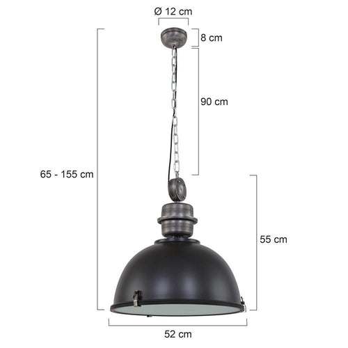 Steinhauer hanglamp bikkelxxl - 1 lichts - 52x 153 cm - zwart - vtwonen shop