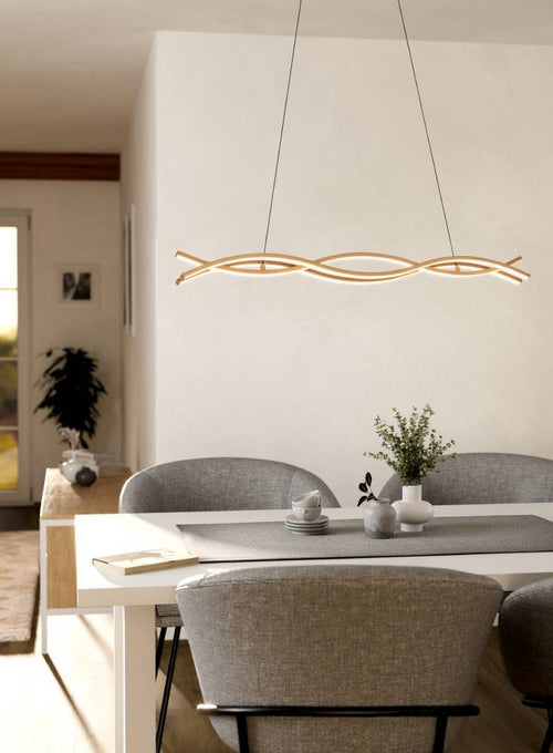 EGLO hanglamp Lasana 4 - led - 90 cm - lichtbruin/wit - vtwonen shop