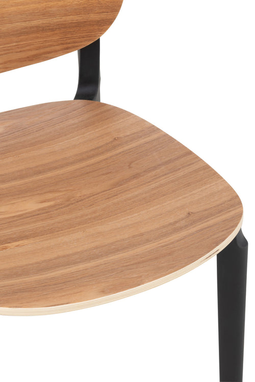 J-Line stoel Basic - kunststof - naturel - 2 stuks