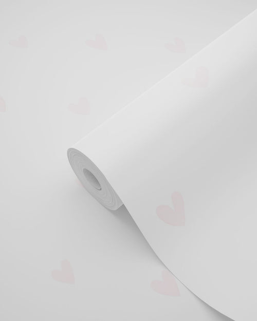 ESTAhome behang hartjes licht roze en wit - 53 cm x 10.05 m - 138915