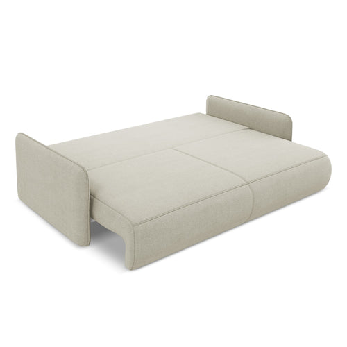 LaMiaSofa 3-zits slaapbank Palermo - textuurstof - lichtbeige - 216x105x86