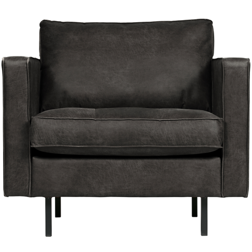 BePureHome classic fauteuil Rodeo - Recycle Leer - Zwart - 83x98x88 - vtwonen shop