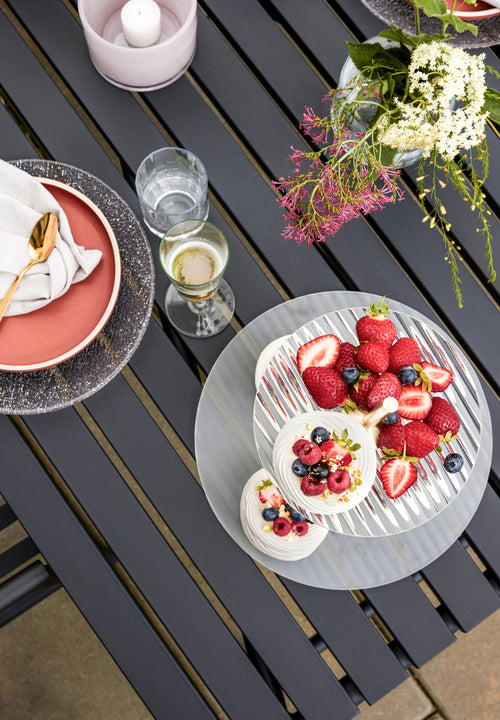 Hübsch etagere Ripple - glas/ijzer - ø30xh31cm - vtwonen shop