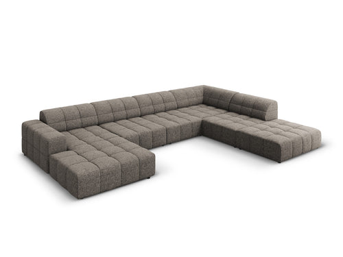 Cosmopolitan Design Panoramische hoekbank rechts Chicago 7-zits, chenille grijs - 263x375x78cm