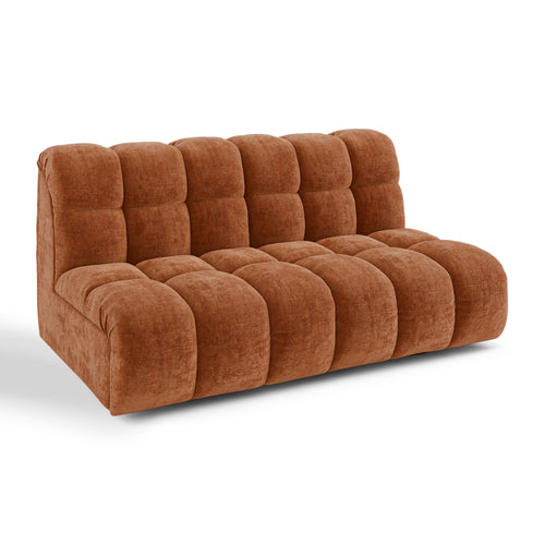 Premium Interiors - Bank SEVEN - gewaafd fluweel terracotta 162cm