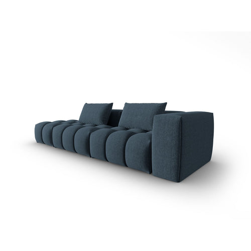 Cosmopolitan Design - Linker modulaire bank Verona 4-zits, structurele stof donkerblauw - 85x265x70cm