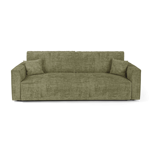 Premium Interiors - Slaapbank met opbergruimte  - corduroy olijfgroen 254cm