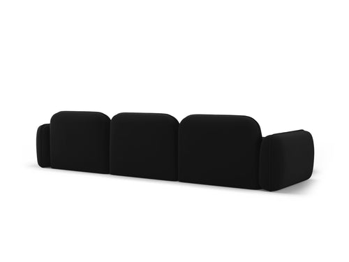 Cosmopolitan Design Modulaire hoekbank links Sydney 4-zits, flueel, zwart - 165x320x70cm