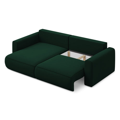 LaMiaSofa hoekbank links Perugia - velours - flessengroen - 240x149x82