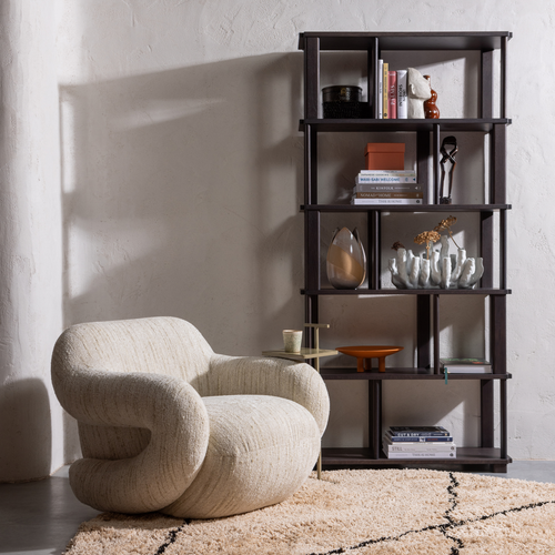 WOOOD fauteuil Folke - Chenille - Naturel Melange - 70x88x88