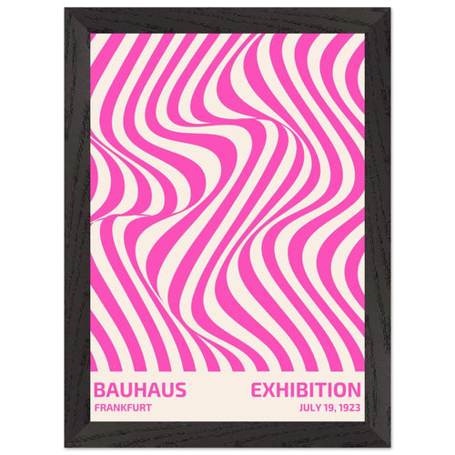 Artfulprints Poster met Lijst Bauhaus - Exhibition Frankfurt pink   - A4 21x29.7 cm - Roze