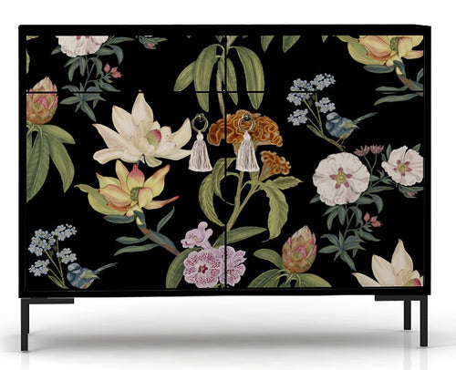 Dressoir MDF 2 deuren en 2 lades met bloemenprint