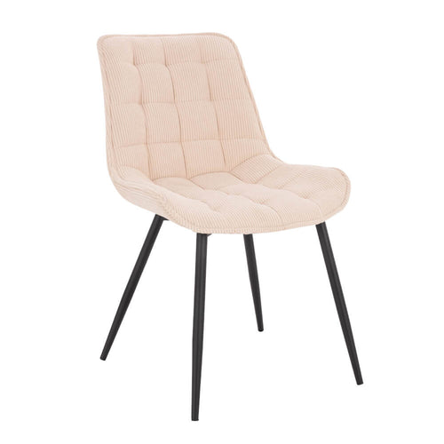 Home Deluxe gestoffeerde stoel IKALO Cord Cream Aantal: 6 - vtwonen shop