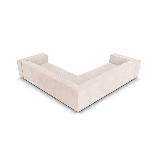 Cosmopolitan Design - Symmetrische hoekbank Turin 5-zits, structurele stof lichtbeige - 280x280x68cm