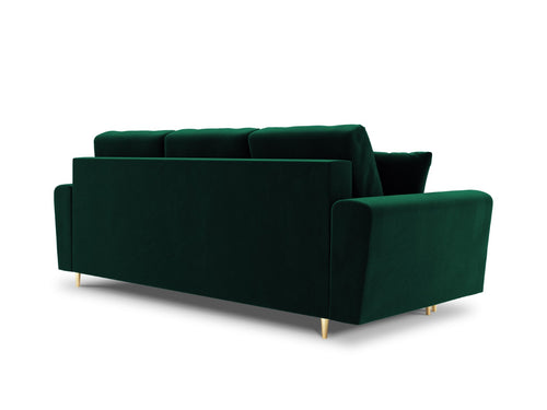Cosmopolitan Design Slaapbank met opbergdoos Kyoto 3-zits, flueel, flessengroen - 100x235x88cm
