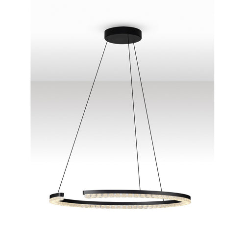 Nova Luce GREAMY Geïntegreerde LED-hanglamp voor plafond, zandkleurig zwart, Triac dimbaar, 30W, 1950lm, 3000K