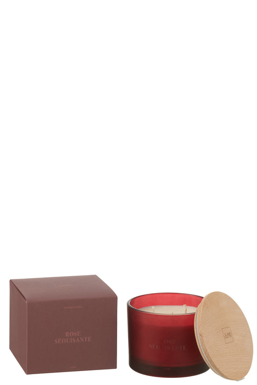 J-Line geurkaars - Rose Seduisante - rood - 28U - vtwonen shop