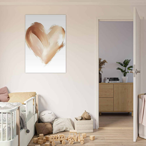 Artfulprints  Warm bruin hart   poster A4 21x29.7 cm - vtwonen shop