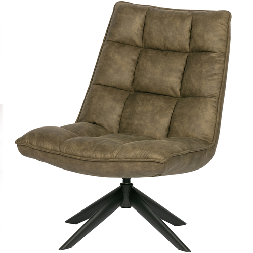 WOOOD draaibare fauteuil Jouke - Kunstleer - Groen - 97x70x85 - vtwonen shop