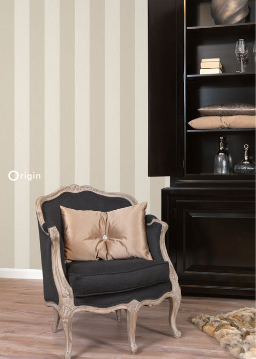 Origin Wallcoverings behang strepen donker beige - 53 cm x 10,05 m - 347016 - vtwonen shop